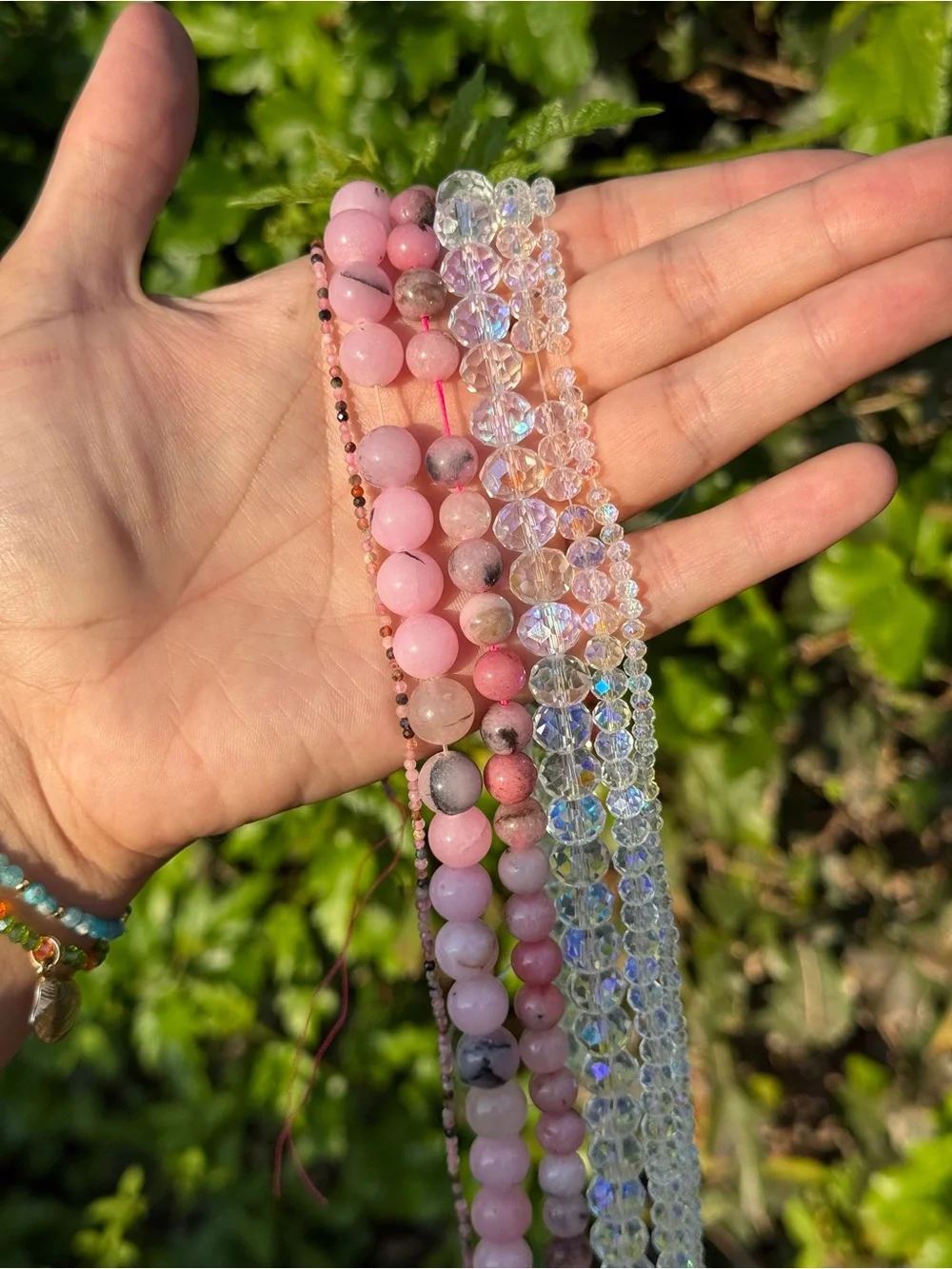 Bulk Lot of Natural Cherry Blossom Jasper, Tourmaline and glass beads